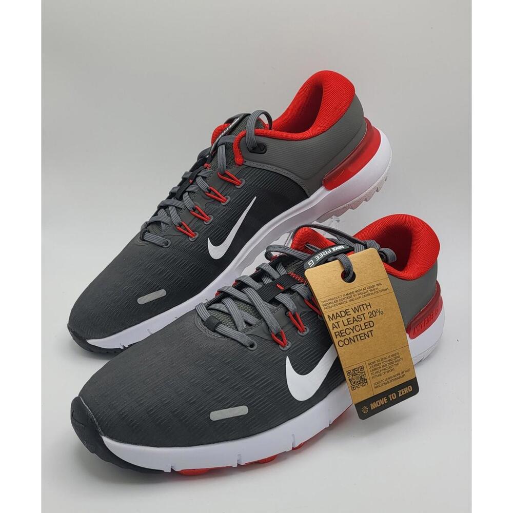 NIKE Free Golf Next Nature Golf Shoes Mens Size 12 Iron Grey University Red